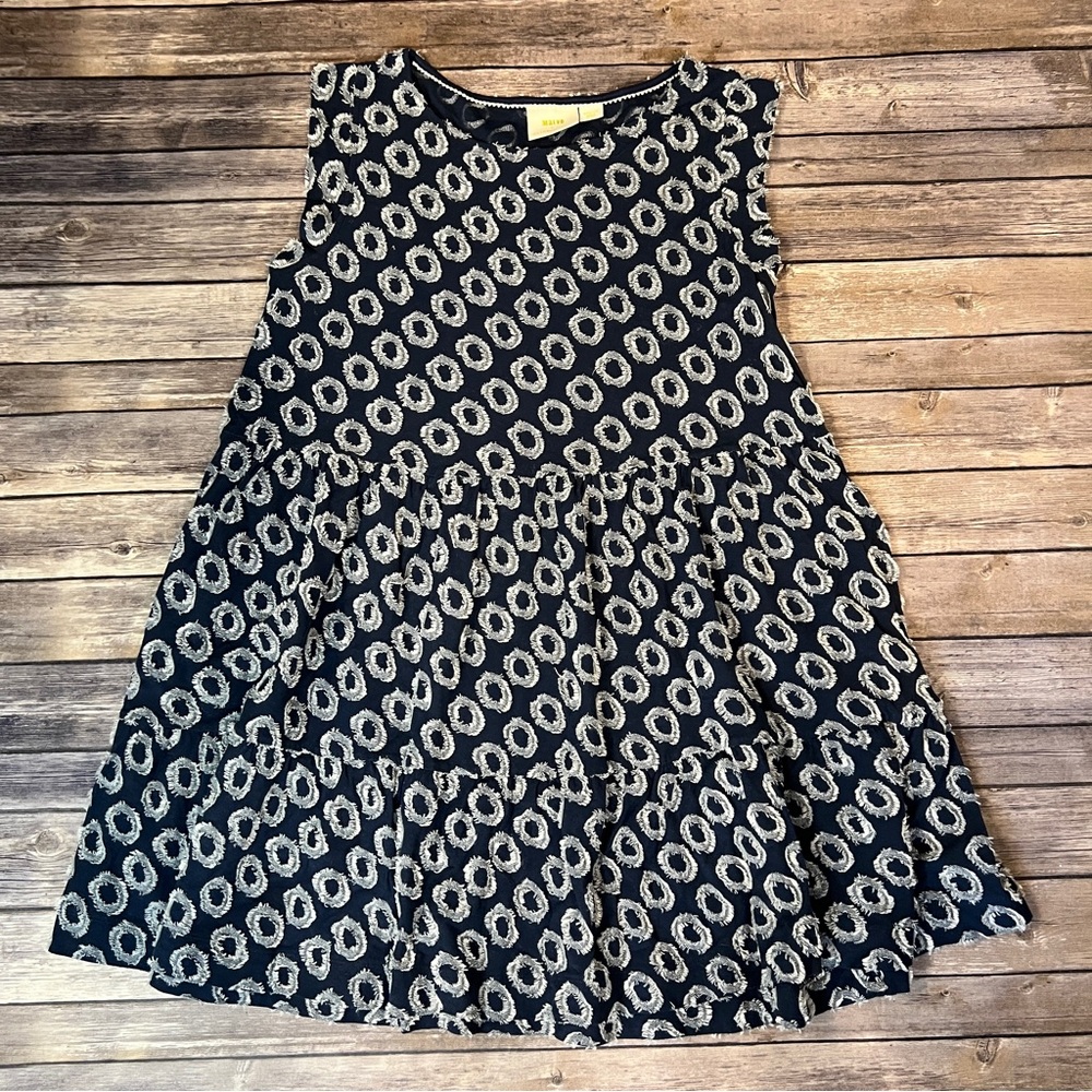 Anthropologie Maeve Indigo & White Sleeveless Swing Dress - Medium